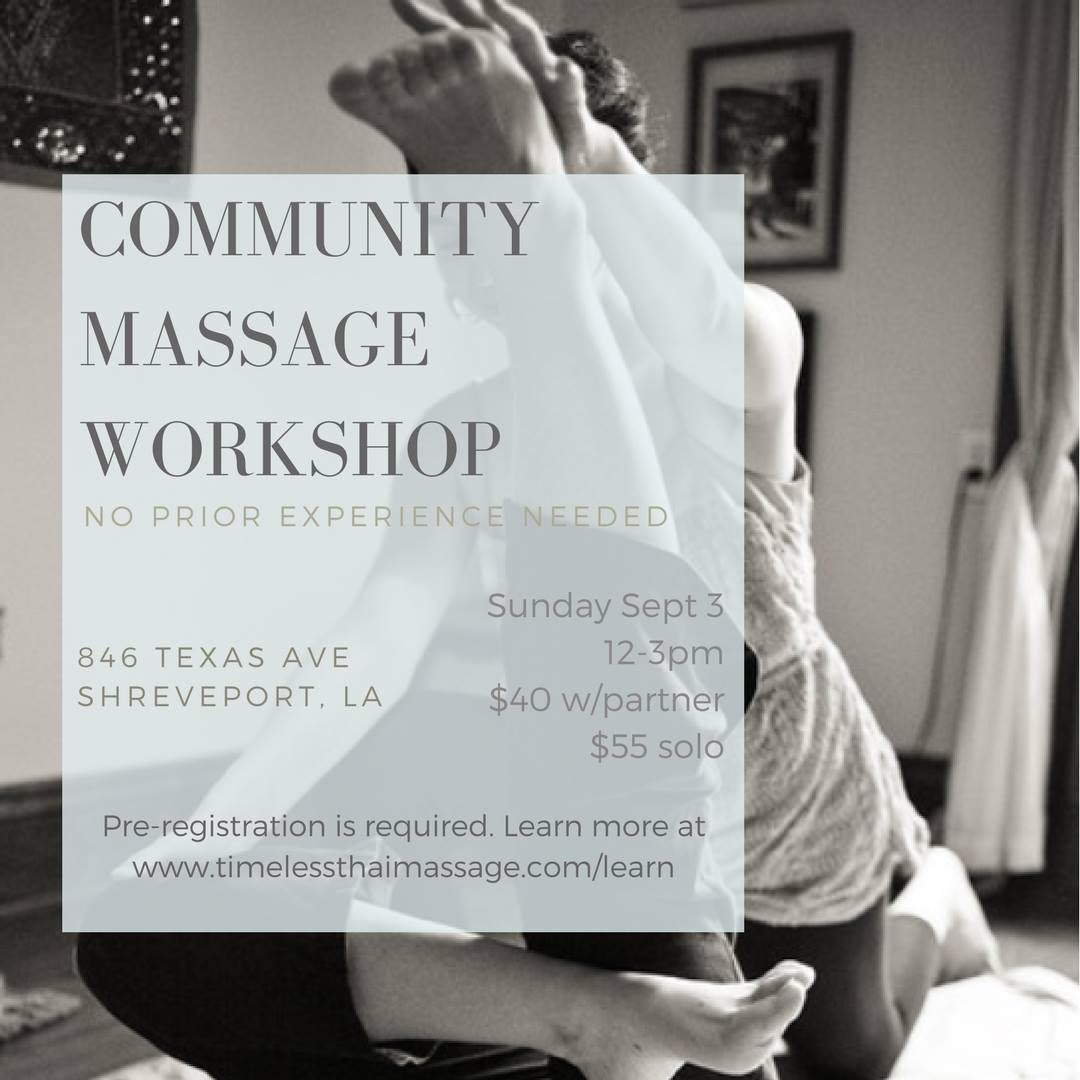 Flyer for Community Massage Workshop